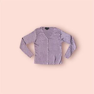 Linda Allard Ellen Tracy 100% viscose v neck button down cardiga